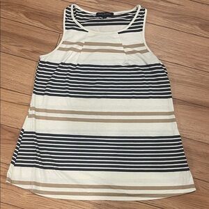 Green Envelope Navy and Cream Striped women Top medium